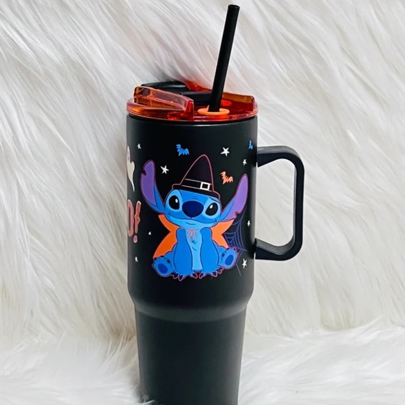 Disney Stitch Boo Halloween Stainless Steel Travel Mug w Handle Safety Lock NWT - Picture 4 of 7